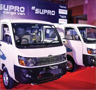  ??  ?? Mahindra & Mahindra launched the eSupro, the electric version of Supro vans in two variants, cargo and passenger, in New Delhi on 6 October 2016. IANS