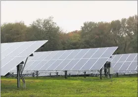  ??  ?? The new solar power array at White Flower Farm will provide 80 percent of the nursery’s electrical needs.