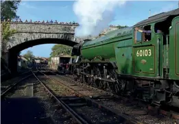  ?? ANDREW PM WRIGHT ?? Flying Scotsman departs from Swanage on October 26.