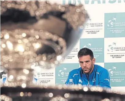  ?? S. filipuzzi ?? el año pasado, Del potro fue la bandera del campeón de la copa Davis