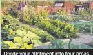  ??  ?? Divide your allotment into four areas