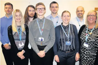  ?? Daniel Curran (fourth from left) with the business intelligen­ce team at the CCG’s ??