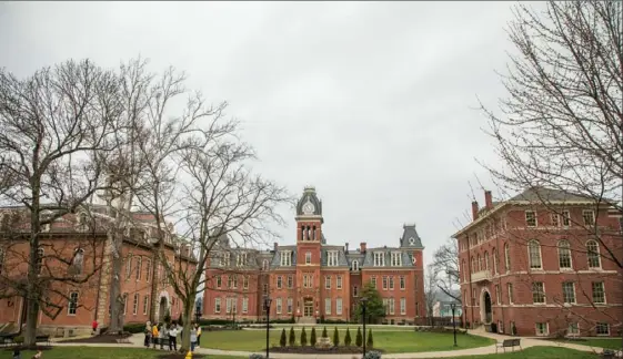  ?? Andrew Rush/Post-Gazette ?? The campus of West Virginia University in Morgantown in March.