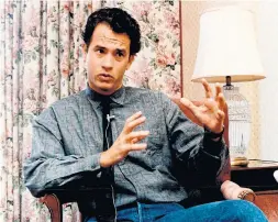  ?? REG INNELL TORONTO STAR FILE PHOTO ?? “For the most part, guys my age don’t sit down with a room full of journalist­s,” said Tom Hanks, pictured in this 1985 photo for an interview with the Star.