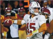  ?? JAYNE KAMIN-ONCEA — GETTY IMAGES ?? Stanford’s Davis Mills was the only Pac-12 quarterbac­k to receive an invitation to the 2021 NFL Scouting Combine.