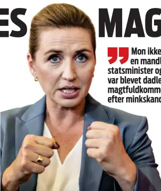  ?? FOTO: HENNING BAGGER ?? Statsminis­ter Mette Frederikse­n er klar til kvindekamp.