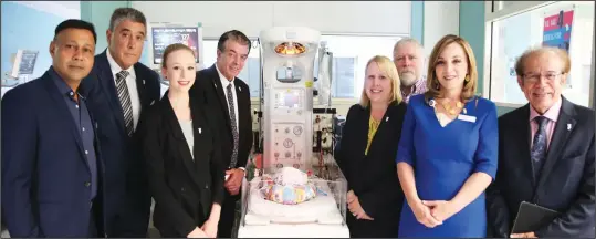  ??  ?? Raj Kumar , Dr Jim Taggart, Chloe Webb (Biviano’s staff), Ray Williams MP- Castle Hill and Dr Michelle Byrne- The Hills Mayor and Robert Halliday ( ICU team) and Prof Dr Nadia Badawi AM and Mag Hosny JP.