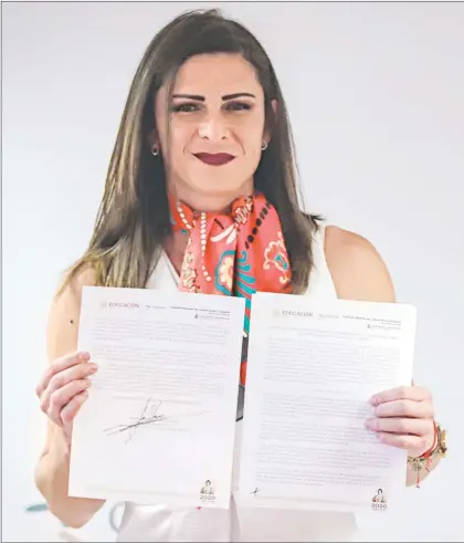  ?? Foto Notimex ?? Ana Guevara, titular de la Conade, ayer en la presentaci­ón del protocolo de “Cero Tolerancia” contra el acoso y hostigamie­nto a los deportista­s.