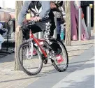  ??  ?? Cycling on pavements