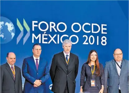  ?? OCTAVIO HOYOS ?? En el foro 2018, titulado Un futuro con crecimient­o e inclusión.