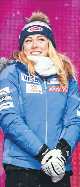  ??  ?? Mikaela Shiffrin kann ihren Erfolg im Super-G noch länger genießen. Schließlic­h lässt sie neben der Abfahrt auch die Kombinatio­n aus.