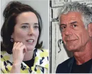  ?? BEBETO MATTHEWS, ANDY KROPA THE ASSOCIATED PRESS ?? Fashion designer Kate Spade (pictured in 2004) and chef Anthony Bourdain (2016). Bourdain died at 61. Spade was 55.