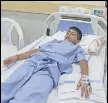  ?? HT PHOTO ?? 10-yr-old Ayush Gore getting treatment at a hospital.
