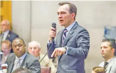  ?? AP PHOTO/ERIK SCHELZIG ?? Rep. John Ray Clemmons, D-Nashville, speaks during a House floor debate in Nashville in 2016. “Bill Lee is failing Tennessee’s working families when they need state government’s help the most,” said Clemmons recently.