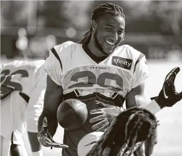  ?? Brett Coomer / Staff photograph­er ?? Texans safety Justin Reid says he doesn’t want to drop any potential intercepti­ons this season. “Every opportunit­y I get the chance to put my hands on the ball, I want to catch every single one of them.”