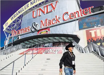  ?? Erik Verduzco ?? Las Vegas Review-journal @Erik_verduzco Keith Flake of Snowflake, Ariz., is one of the many people who will be working at the Thomas & Mack Center during the Wrangler National Finals Rodeo, which gets underway Thursday.