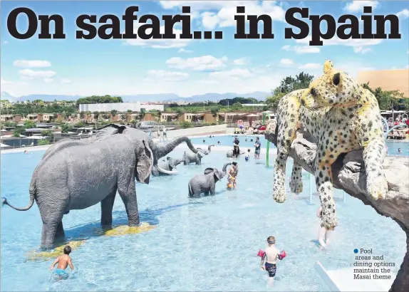  ??  ?? ●●Pool areas and dining options maintain the Masai theme