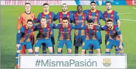  ?? FOTO: FCB ?? Posó con el lema de apoyo a la portera del Madrid tras los ataques en las redes