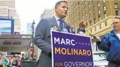  ?? BEBETO MATTHEWS / AP/AP ?? Conservati­ve Party plug was not on GOP gubernator­ial candidate Marc Molinaro’s wish list, at least in way it was presented.