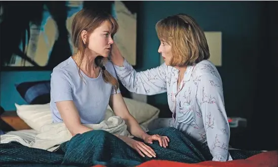  ?? Jennifer Clasen HBO ?? CONCERNED grandmothe­r — or is she? — (Meryl Streep, right) joined “Big Little Lies” after the death of her son, who was married to Nicole Kidman’s character.