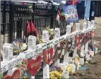  ?? CORNELIUS FROLIK / STAFF ?? The memorial to the nine people killed in the Aug. 4, 2019 shooting in the Oregon District.