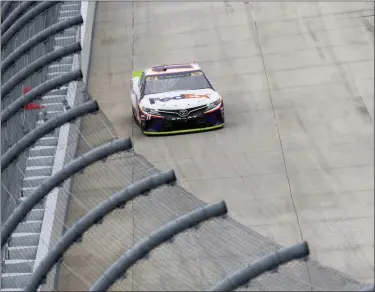  ?? JASON MINTO — THE ASSOCIATED PRESS ?? Denny Hamlin competes at the Drydene 400 - Monster Energy NASCAR Cup Series playoff auto race, Sunday at Dover Internatio­nal Speedway in Dover, Del.