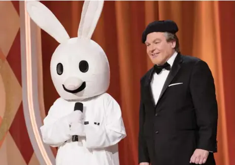  ?? TRIBUNE NEWS SERVICE ?? Mike Myers takes on hosting duties for the rebooted Gong Show in the persona of “British comedic legend” Tommy Maitland.