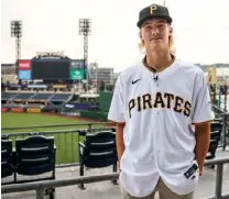  ??  ?? PIttsburgh Pirates
Bubba Chandler will be a break for the Pirates from the old ways. He will get the opportunit­y to develop equally as a pitcher and hitter. “We don’t want to put any limits on what Bubba can be,” assistant general manager Steve Sanders said.