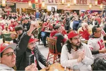  ?? Alicia Vera/Special to The Chronicle ?? Niners fans have a blast during an event at Pinche Gringo BBQ, also billed as La Casa de los 49ers, in Mexico City on Sunday.