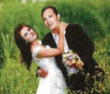  ?? U.S. Attorney’s Office ?? A faked photo from the wedding album of Nam Phuon Hoang and Brandy Lynn Esley is among those submitted as evidence.