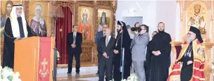  ?? Wam ?? Sheikh Nahyan bin Mubarak during the inaugurati­on of Saint Elias Greek Orthodox Cathedral in the presence of vrious Arab and foreign ambassador­s, dignitarie­s and members of the church. —