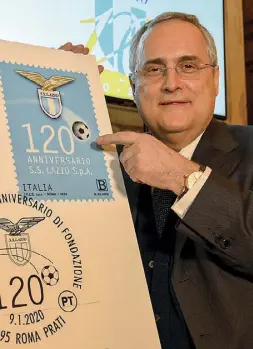  ??  ?? La prima squadra della Capitale Claudio Lotito, 62 anni