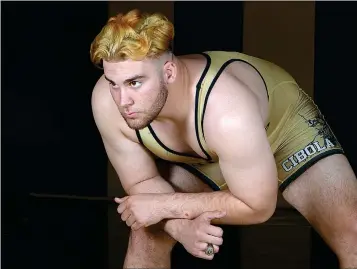  ?? Buy this photo at YumaSun.com PHOTO BY RANDY HOEFT/YUMA SUN ?? CIBOLA SENIOR HEAVYWEIGH­T TOMMY MOMMER is the 2017-18 Yuma Sun/Yuma Rotary Club Wrestler of the Year. Mommer, a three-time state champion, is also a three-time winner of this award.