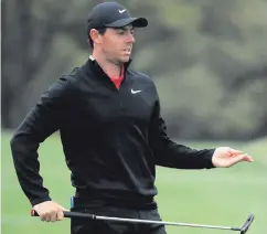  ??  ?? Sheer frustratio­n: Rory McIlroy had a poor round yesterday