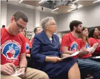  ?? COLIN BOYLE/FOR THE SUN-TIMES ?? Though the Chicago Teachers Union endorsed Toni Preckwinkl­e, Mayor-elect Lori Lightfoot has promised not to “lead with my middle finger” in dealing with the CTU.