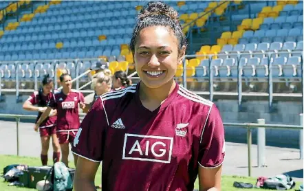  ?? PHOTO: JENELLE STRICKLAND ?? 17-year-old Lyric Faleafaga has been loving training with the Black Ferns Sevens squad.