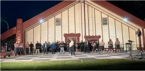  ?? GLENN MCCONNELL/STUFF ?? Taranaki Wha¯ naui laid Te Kahu o Te Raukura – a cloak of aroha – across their whenua around Parliament in Wellington after protesters invaded the marae.