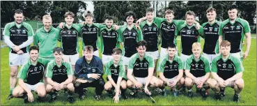  ?? (Pic: P O’Dwyer) ?? The Araglin panel before the Cavanagh’s of Fermoy Div Two Hurling League encounter played in Castletown­roche, versus the home side, on St Patrick’s morning.