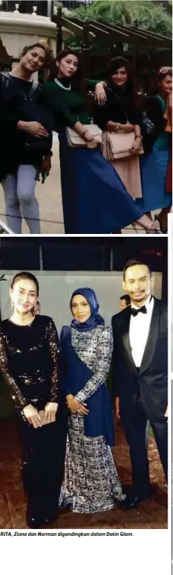  ??  ?? RASHID bersama barisan pelakon.
RITA, Ziana dan Norman digandingk­an dalam Datin Glam.