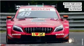  ??  ?? Brands’ high corner speeds impressed the DTM field