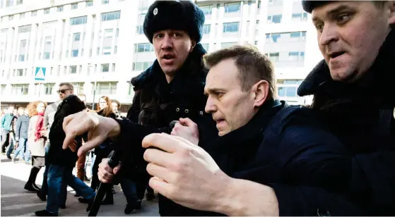  ?? FOTO: LEHTIKUVA/AFP/HO ?? Opposition­sledaren Aleksej Navalnyj greps och dömdes till ett 15 dagar långt fängelsest­raff efter söndagens protester mot den ryska regimen.