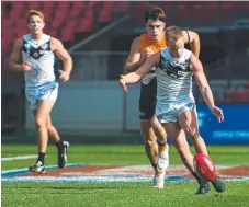  ?? Picture: BRAD REDFERN/NEAFL ?? Action from the Sharks and GWS match.