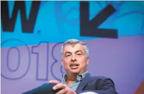  ?? David Paul Morris / Bloomberg ?? Apple services chief Eddy Cue, speaking at the South by Southwest conference, said Apple is unlikely to make a huge acquisitio­n like Netflix or Disney.