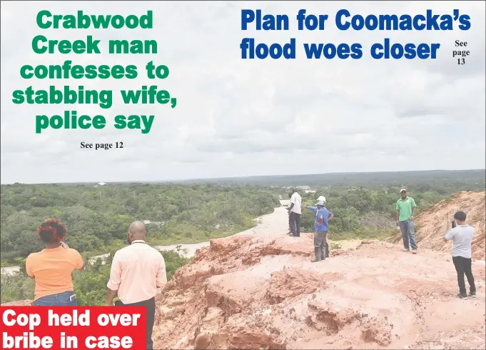  ?? (Ministry of the Presidency photo) ?? Engineers conducting their fact finding mission at Coomacka, Upper Demerara-Berbice