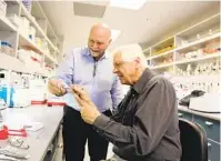  ?? COURTESY OF J. CRAIG VENTER INSTITUTE ?? J. Craig Venter (left) and Hamilton Smith have been successful scientific partners in La Jolla for decades.