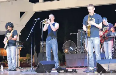  ?? PHOTOS BY CARL GILCHRIST ?? Freddy Loco performing with his Ska Jazz band at the Ocho Rios Jazz Festival in 2016.