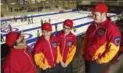  ?? J.P. MOCZULSKI/THE TORONTO STAR ?? Nunavet’s junior curling team enjoys the Canadian championsh­ips in Stratford.