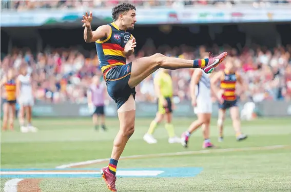  ?? ?? Izak Rankine of the Adelaide Crows was racially abused online this week. Picture: James Elsby/AFL Photos via Getty Images