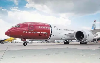  ?? COURTESY NORWEGIAN AIR ?? Norwegian is gearing up to make flights out of Hamilton Internatio­nal Airport.