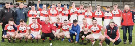  ??  ?? The Charlevill­e team celebrate their County U-21 ‘B’ Football Championsh­ip victory over Duarigle Gaels at Pairc Uí Rinn.